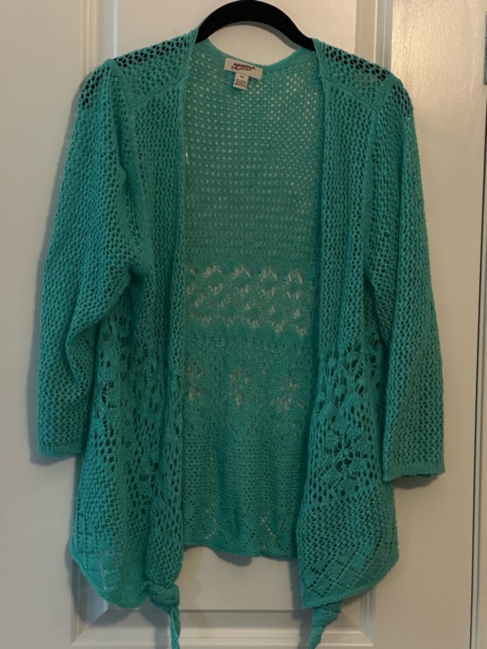 Arizona Jean Company Teal Open-Knit Women's Cardigan